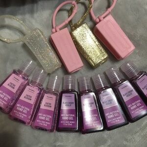 Bath & body works anti bacterial hand gel and holders